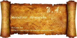 Wendler Armanda névjegykártya